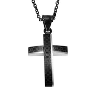 Black & Silver Stainless Steel Crucifix