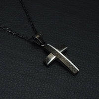 Black & Silver Stainless Steel Crucifix