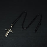 Black & Silver Stainless Steel Crucifix