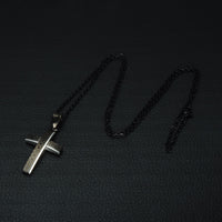 Black & Silver Stainless Steel Crucifix