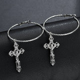 Gold and Silver Cross Earrings