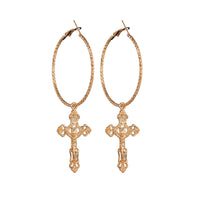 Gold and Silver Cross Earrings