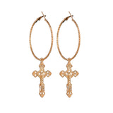 Gold and Silver Cross Earrings