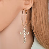 Gold and Silver Cross Earrings