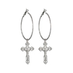 Gold and Silver Cross Earrings