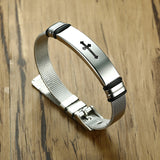 Titanium Silver Adjustable Bracelet